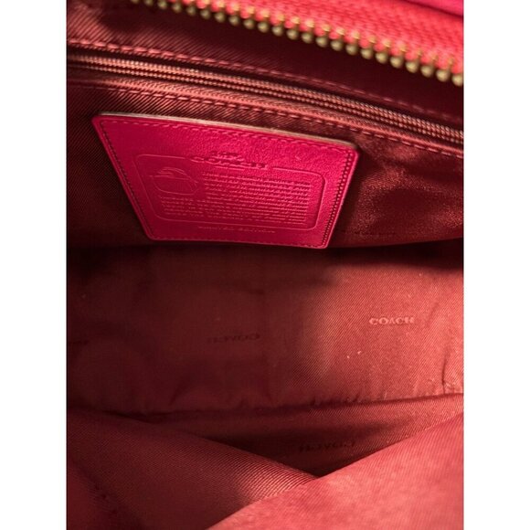 COACH Raspberry Pink Glove-tanned Leather Saddle Bag, Limited Edition Crossbody - Picture 9 of 10